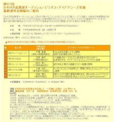 かわさき起業家オーディション